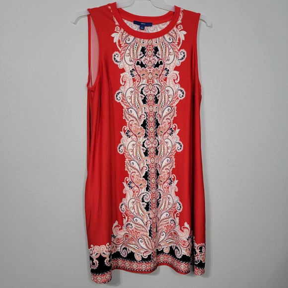 Apt. 9 Dresses & Skirts - L APT 9 Red dress blue floral paisley gown EE